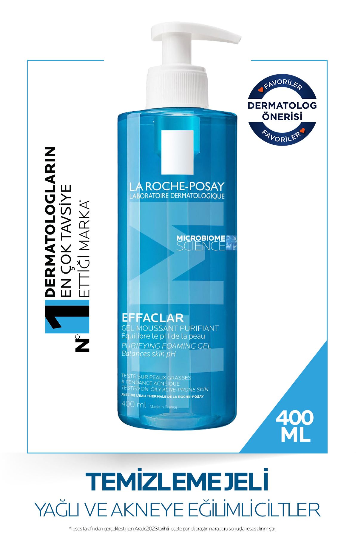 Effaclar Jel Yağlı, Akne /Sivilceye Eğilimli Ciltler için Temizleme Jeli 400ml